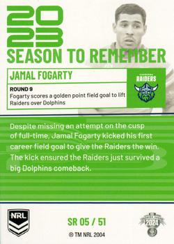 2024 NRL Traders Titanium - 2023 Season To Remember #SR05 Jamal Fogarty Back